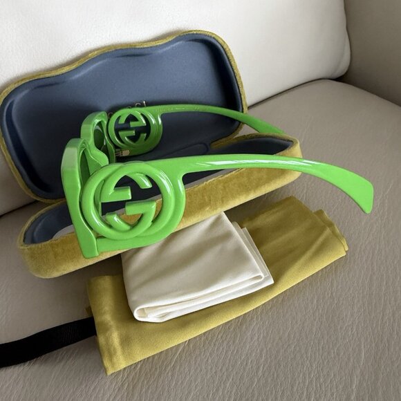 NEW GUCCI Couture 1325 Green GG Logo Narrow Fashion Square Sunglasses GG1325S main image 7